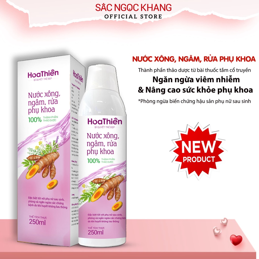 Nước xông, ngâm, rửa phụ khoa Hoa Thiên SẮC NGỌC KHANG (chai 250ml) Bí quyết chăm sóc sức khỏe vùng kín cho chị em.