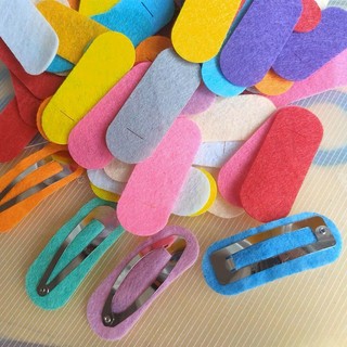 (Set 10 cái) Phôi vải nỉ trơn dùng lót kẹp tóc handmade - không bao gồm kẹp