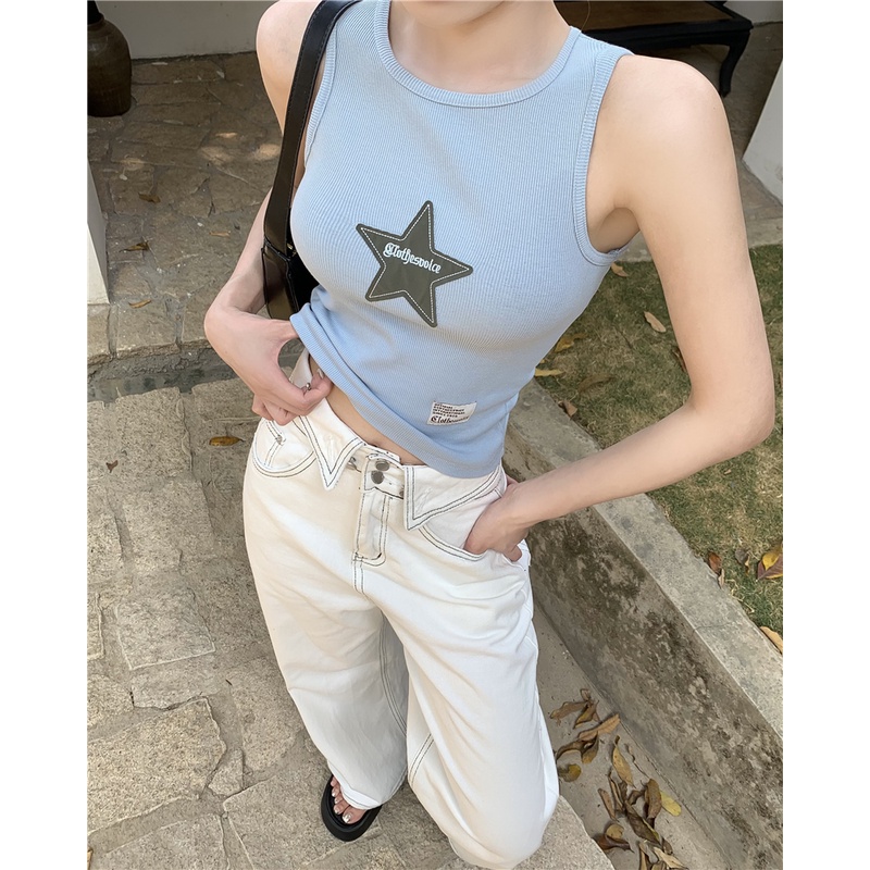 Áo Hai Dây Thêu Họa Tiết Phong Cách Mỹ Thời Trang Mùa Hè Quyến Rũ Cho Nữ