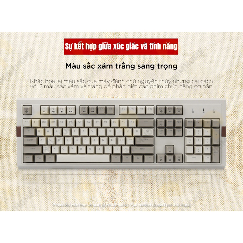 Bàn phím Ajazz AK510 - Bàn Phím Retro - Keycap PBT Doubleshot - LED 16,5 Triệu Màu - 1 ĐỔI 1 TRONG 6 THÁNG