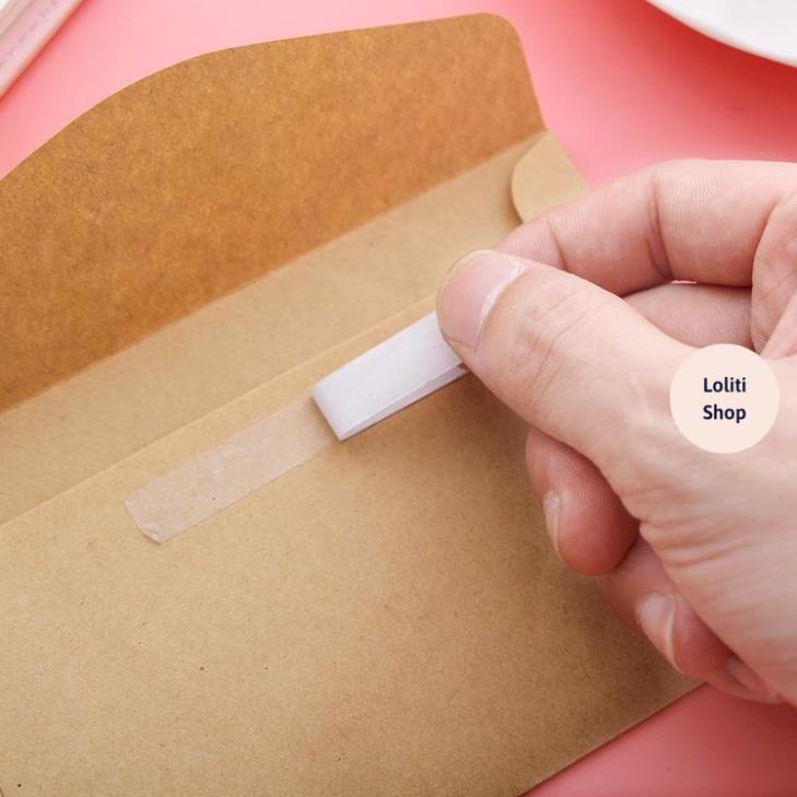 Cuộn băng dính 2 mặt siêu dính dài khoảng 12m rộng 1cm cho văn phòng, đồ thủ công LOLITI DINH561