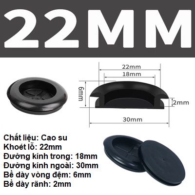 Combo 10 Vòng đệm, ron cao su, nút che lỗ tủ điện phi 22mm, 25mm, 27mm, 30mm, 32mm