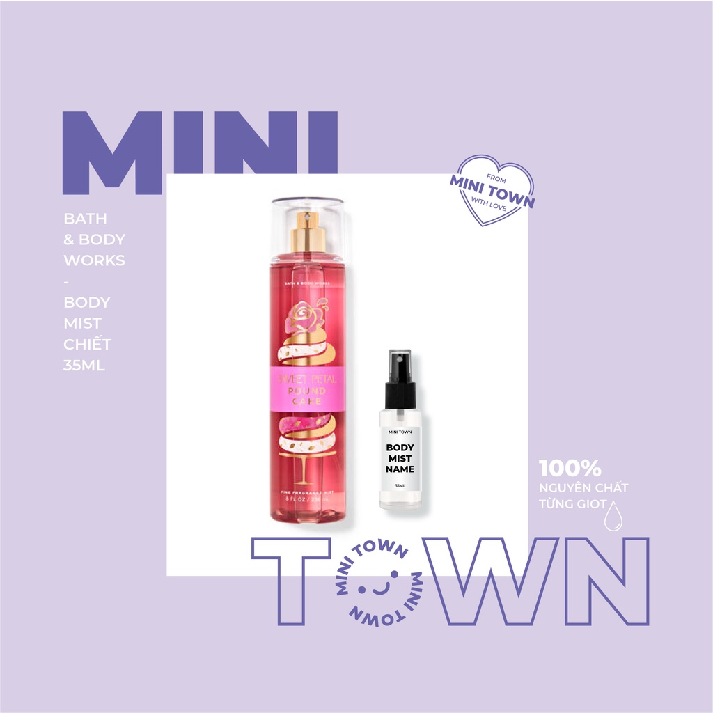 SWEET PETAL POUND CAKE - Mẫu Thử Xịt Thơm Lưu Hương Toàn Thân Bath & Body Works Fine Fragrance Mist