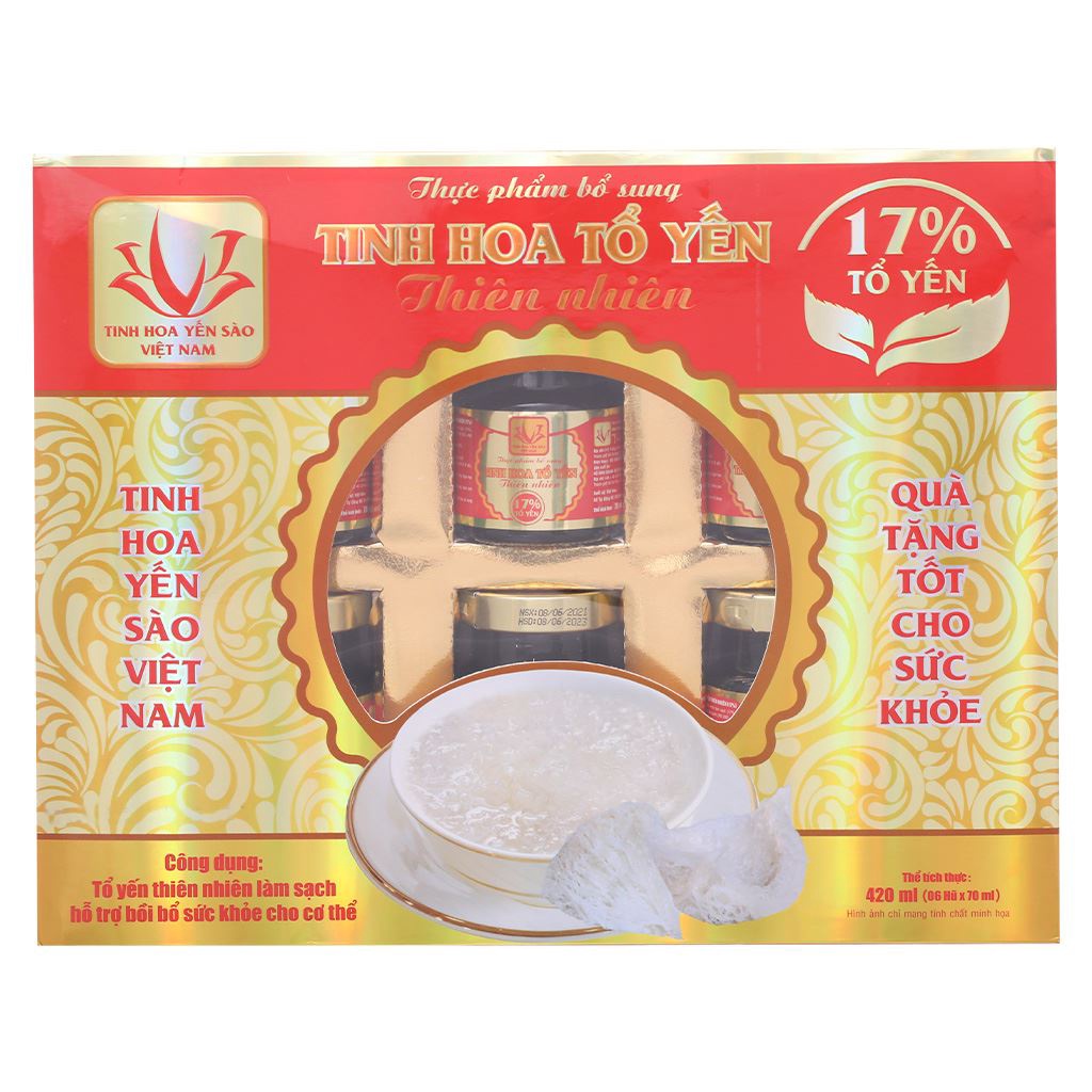 Hộp 6 hũ yến Tinh Hoa có đường 70ml