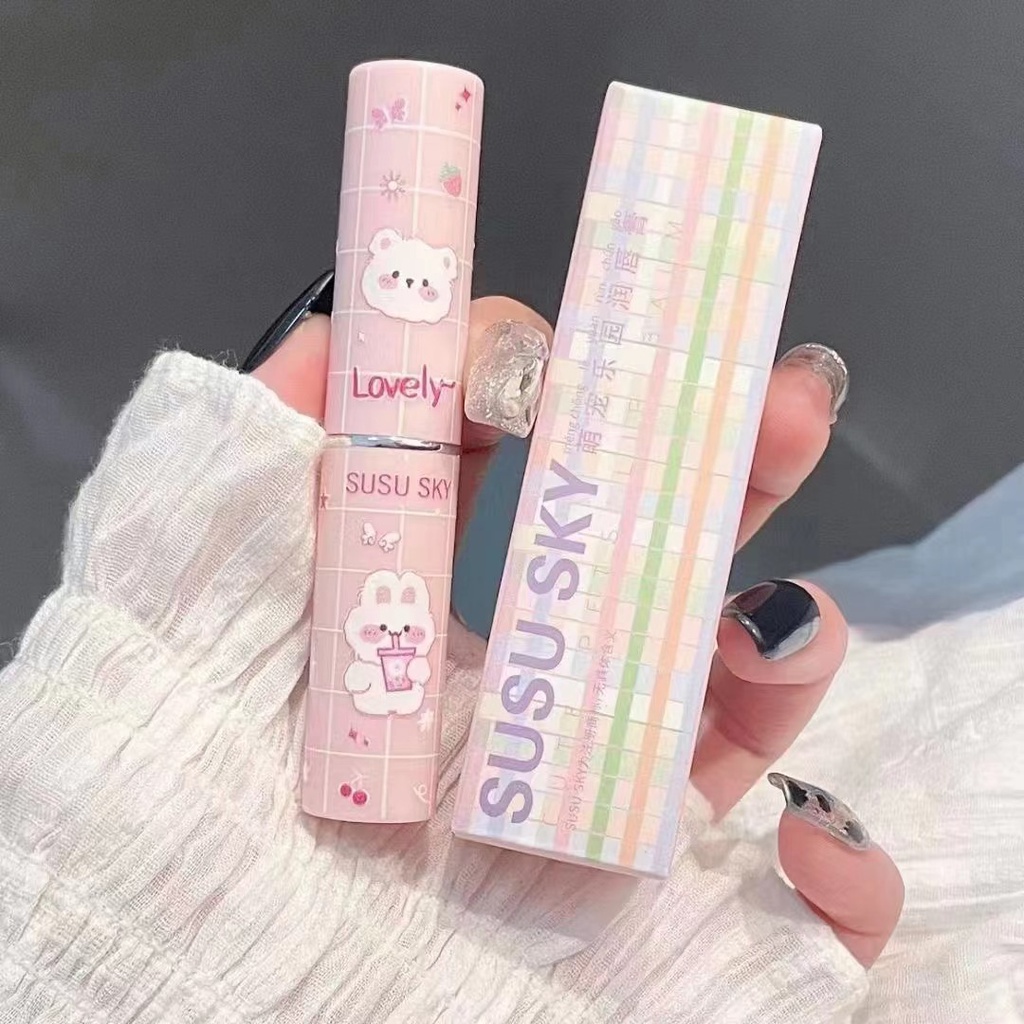 Son Kem lì Susu Sky Hoạt hình Dưỡng Môi Căng Mọng Mirror Light Lip Glaze son62