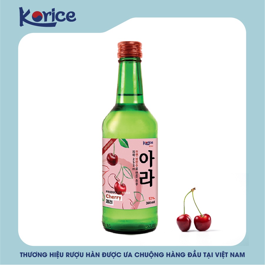 Rượu Soju Korice hương anh đào  12% 360ml