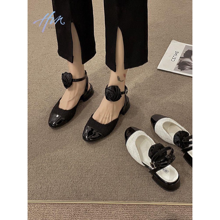 Giày Sandal Cao Gót Phối Màu Sắc Tương Phản Thời Trang Mùa Hè 2023