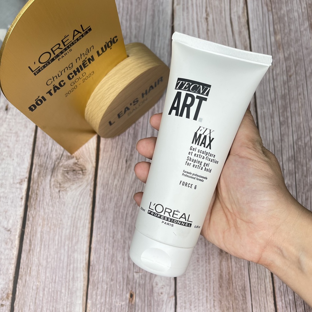 Gel vuốt tóc định hình tóc LOREAL tecni art fix max shaping gel for extra hold force 6 -200ml