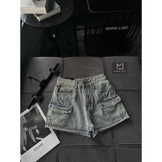 Quần sooc jeans túi hộp