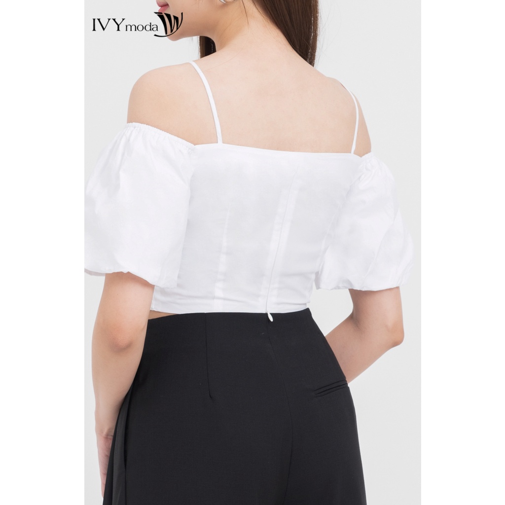 Áo trễ vai dáng croptop nữ IVY moda MS 16M8281