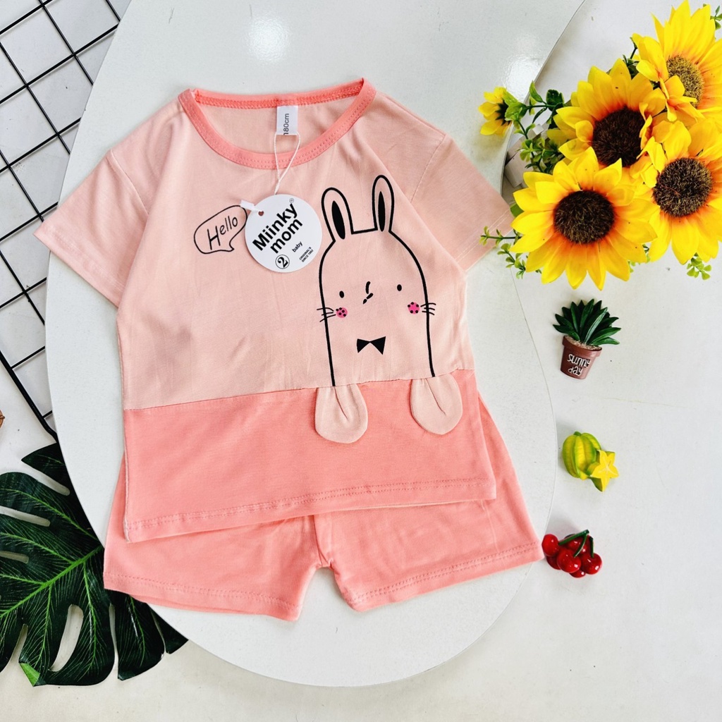 Đồ bộ bé gái , đồ bộ bé trai cộc tay thun lạnh cho bé từ 5kg đến 15kg - JKIDSVN