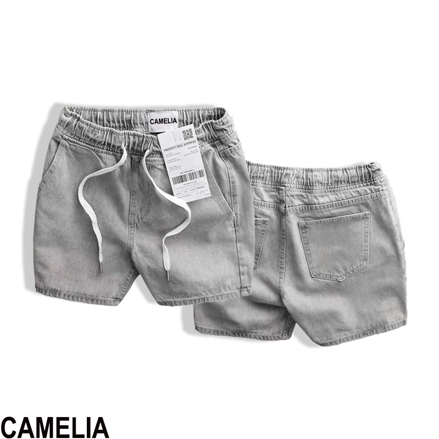 Quần Short Jean  Nam Cao Cấp 2 màu Xanh và Xám , form Slimfit trên gối, co giãn