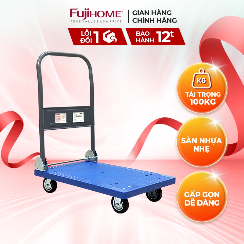 Xe đẩy hàng sàn nhựa FUJIHOME PH150A tải trọng 100kg - Công nghệ Nhật Bản, xuất xứ chính hãng - Bảo hành 12 tháng