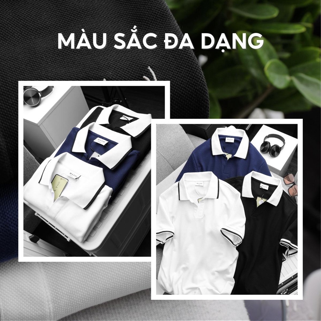 Áo Polo MASSI chất liệu vải co giãn, kẻ sọc cổ áo - POLO MASSI 15 | BigBuy360 - bigbuy360.vn