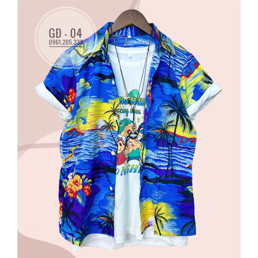 Áo sơ mi họa tiết đôi nam nữ unisex vải cotton khô mát phong cách trẻ trung du lịch - MAC boutique | BigBuy360 - bigbuy360.vn