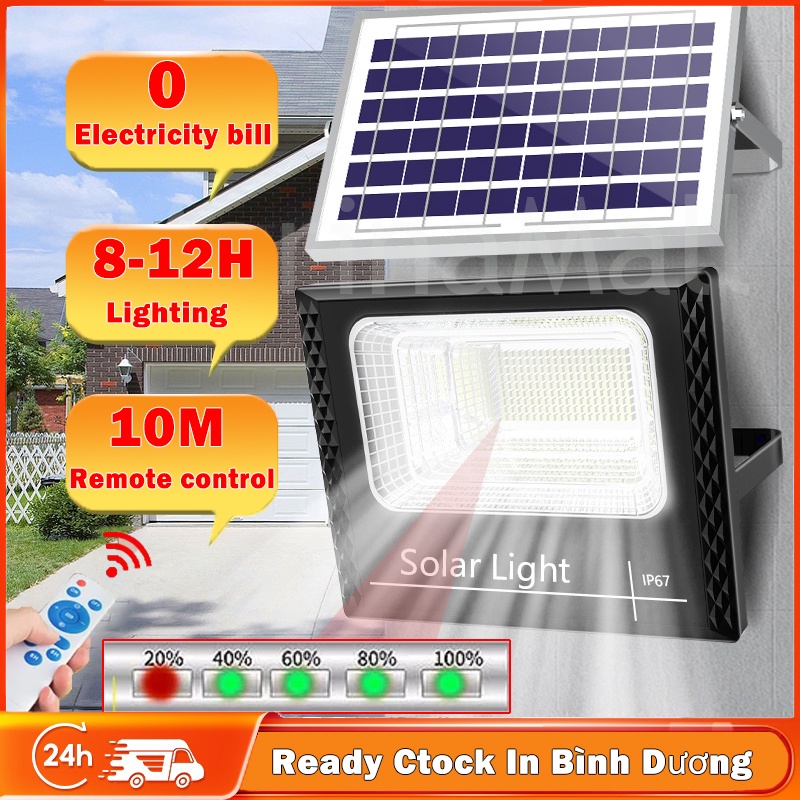 Bosun 500W đèn led năng lượng mặt trời 0 hóa đơn tiền điện ngoài trời IP67 chống nước solar light with remote control