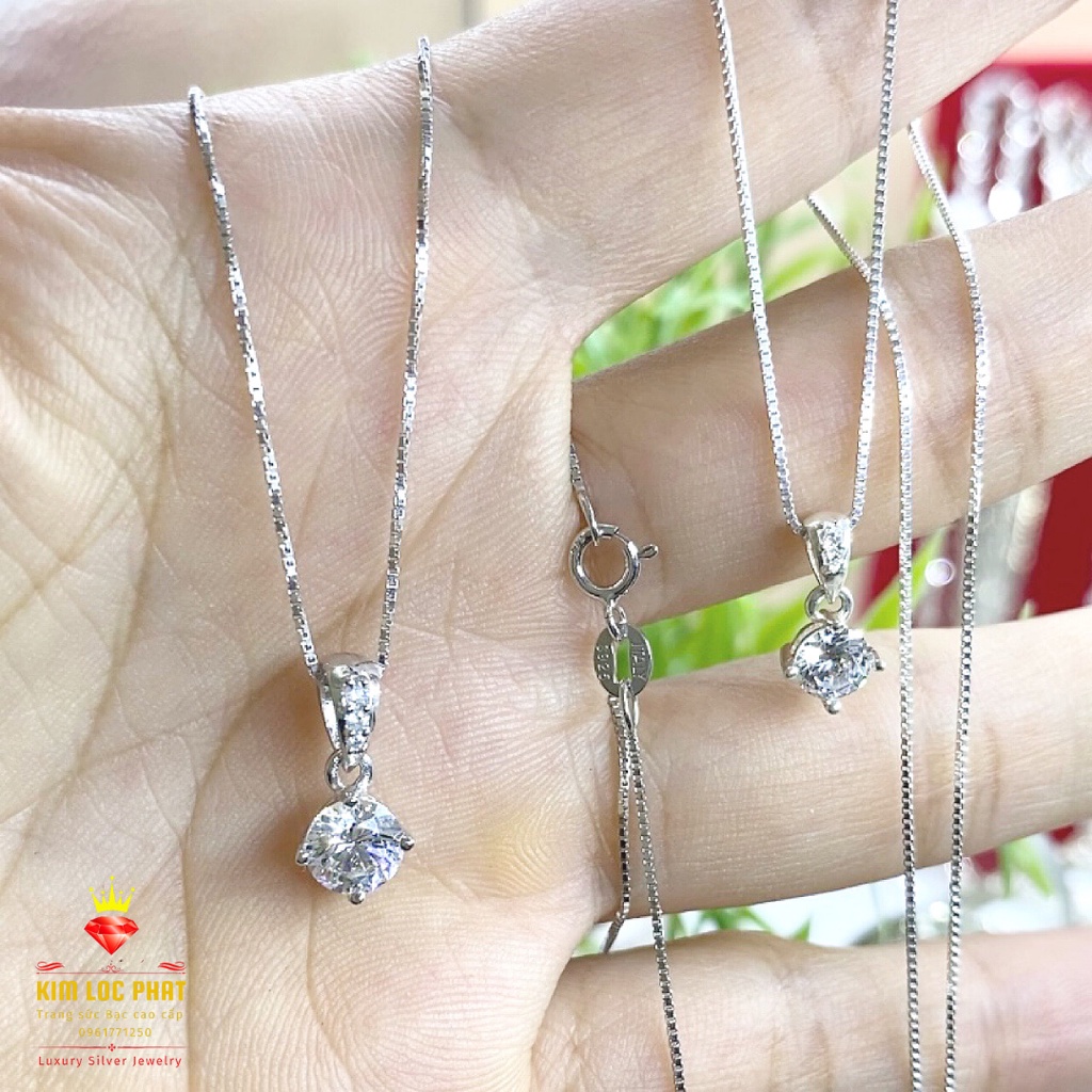 Dây chuyền bạc, Mặt dây chuyền bạc và Dây chuyền bạc nữ xi bạch kim Vòng cổ bạc – KIM LOC PHAT