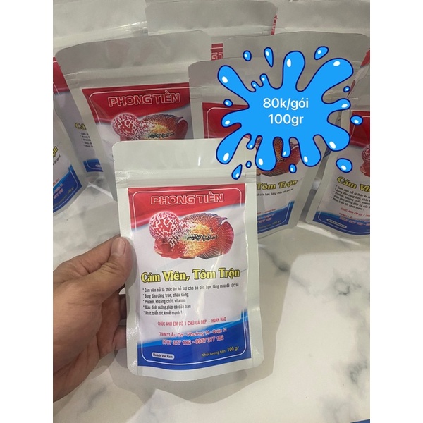 Tôm trộn cám viên loại nhỏ cá bột ăn được