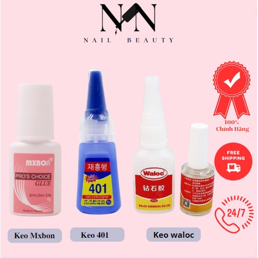 Keo dán móng gắn đá mxbon, 401, waloc bê tông cực chắc, nhanh kho, không nóng rát