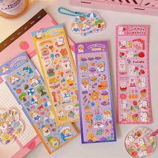 Sticker thỏ gấu bling trang trí sổ, móc khóa, điện thoại siêu xinh