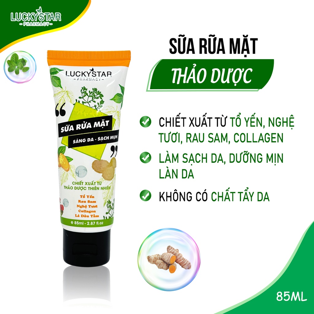 Sữa Rửa Mặt Thảo Dược Thiên Nhiên Lucky Star 85ml