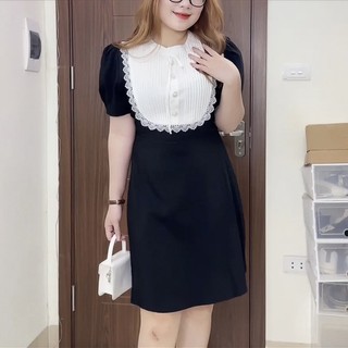 Váy tiểu thư chất chéo Hàn co dãn nhẹ có cả bigsize