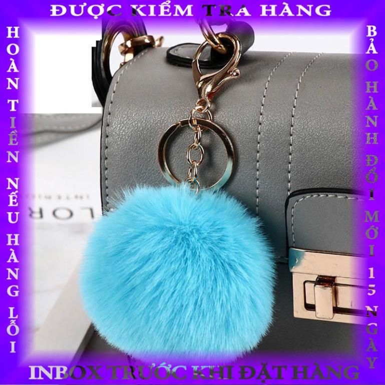 Phụ kiện túi JASMIN NOIR Mặt dây chuyền quả cầu lông thỏ giả ngsong