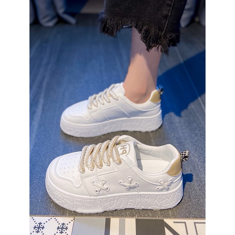 Giày thể thao nữ sneaker độn đế ulzzang vải thoáng phối DA LỘN siêu cá tính
