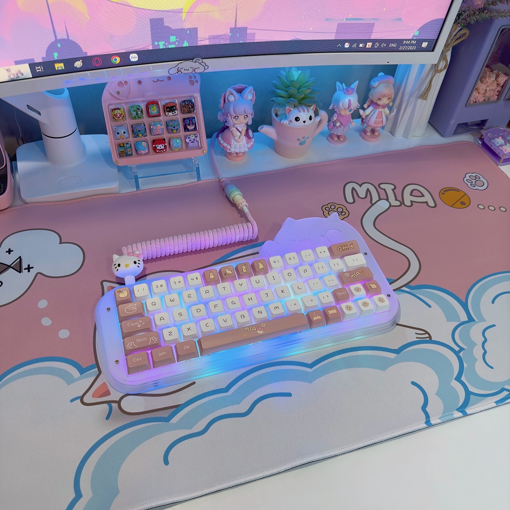 Keycap & Lót chuột Mèo MIA dễ thương Epomaker cho bàn phím cơ