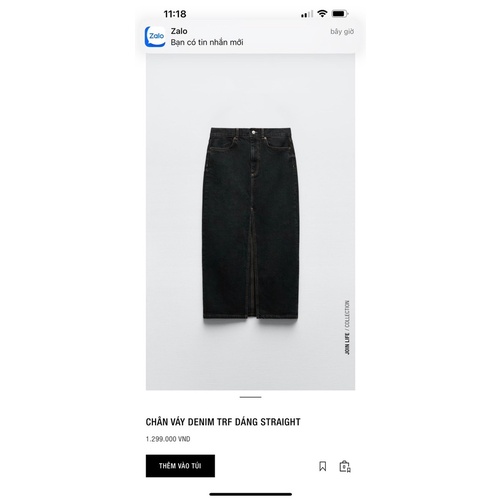 Chân váy jeans zara