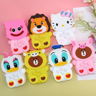 Túi silicon hoạt hình cho bé Hàng mới về túi đeo chéo silicon hình thú Túi pop it hoạt hình đáng yêu cho bé Kenkids