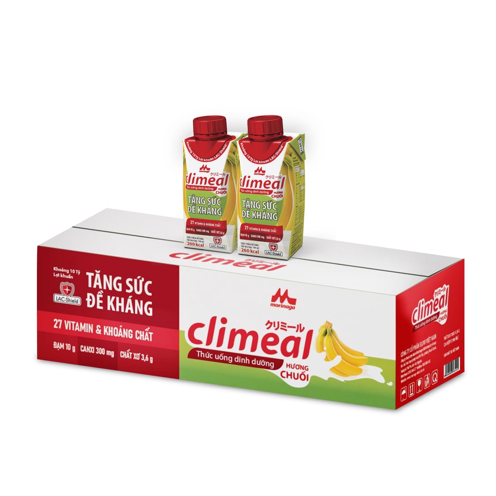 Climeal - Thức uống dinh dưỡng - Thùng 24 hộp 190ml - Hương chuối