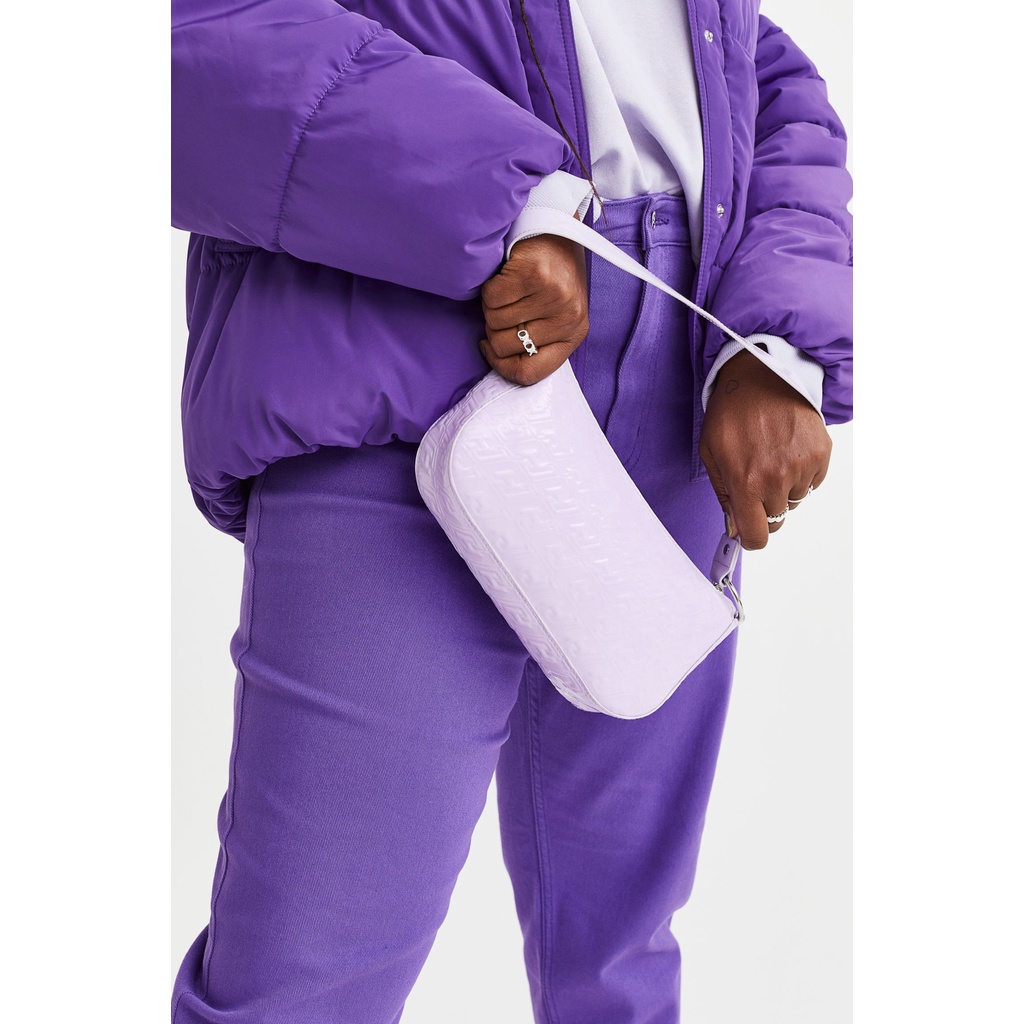 H&M Đức - Túi xách đeo basic cặp kẹp nách màu tím nâu sale auth new tag cao cấp chính hãng có sẵn 1037936011