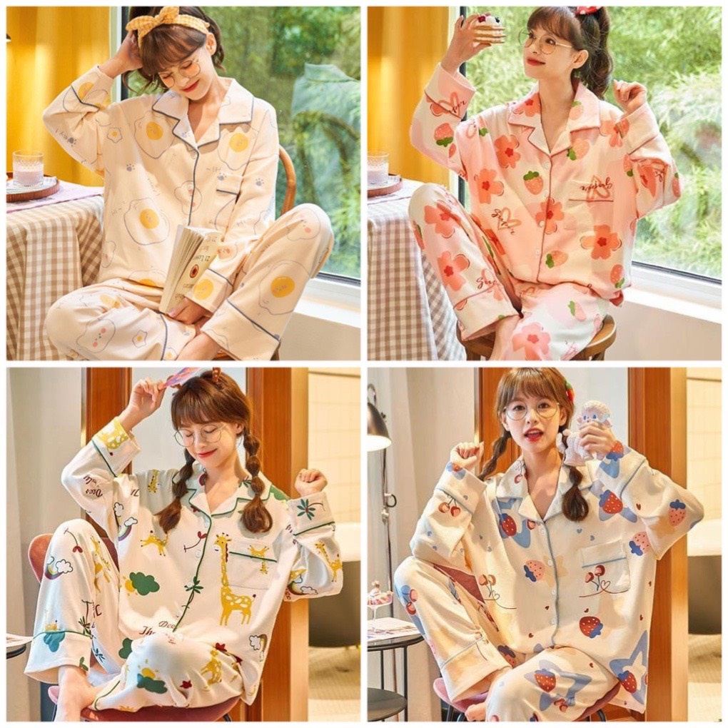 Đồ bộ pijama tay dài quần dài lụa sữa mềm mịn