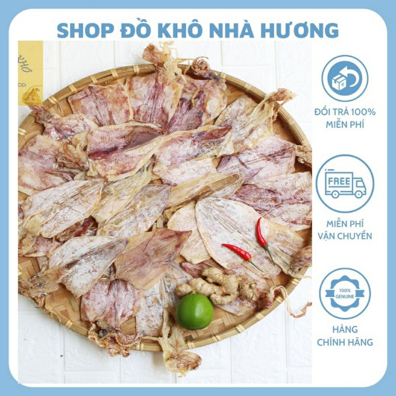 Mực khô size nhỏ, khô mực Bình Thuận size 50-60 con/kg hút chân không bịch 500gr