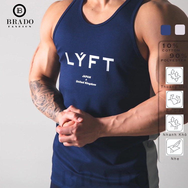Áo Thun Ba Lỗ Nam Thể Thao, Tập Gym LYFT-A01BL
