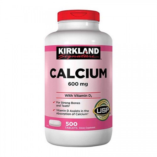 Viên uống hỗ trợ xương chắc khỏe Kirkland Calcium 600Mg with vitamin D3 500 viên Healthy Care quatangme