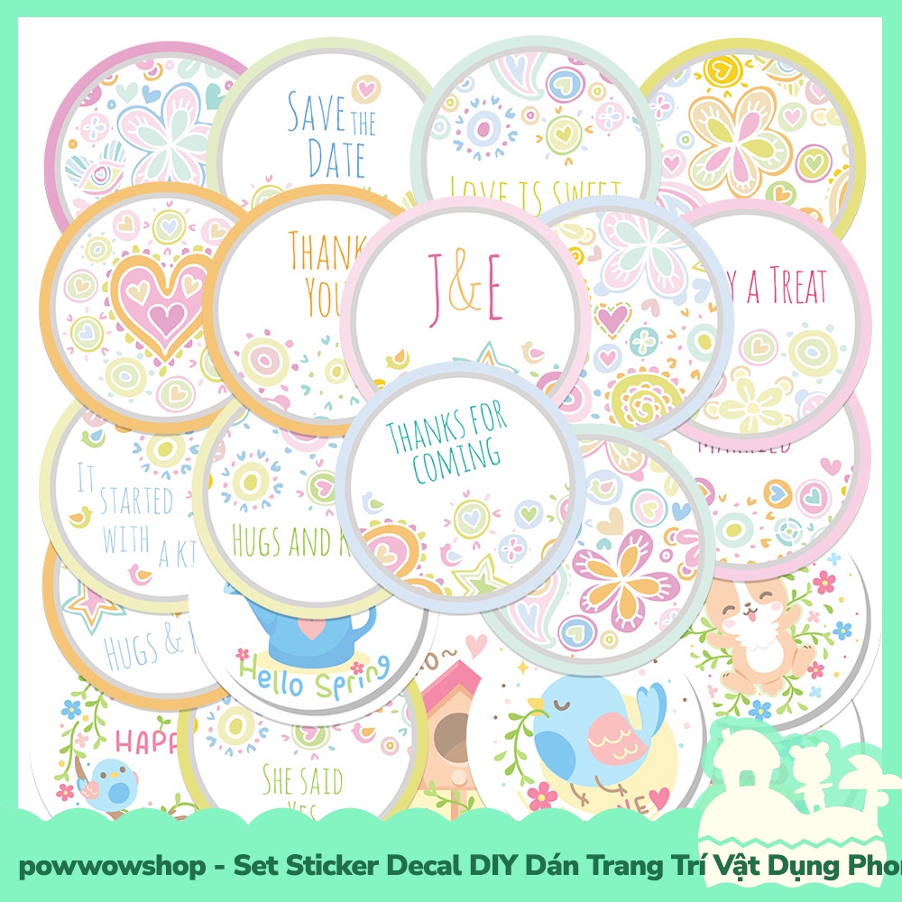 [Sẵn VN - Hỏa Tốc] Set Bộ 20/22/25/50/60 Miếng Sticker DIY Chống Thấm Nước Dán Trang Trí Vật Dụng Chủ Đề Yoga, Horoscope