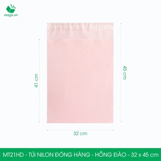 Mt21hd - 32x45 cm - túi nilon gói hàng - 100 túi niêm phong đóng hàng màu hồng đào