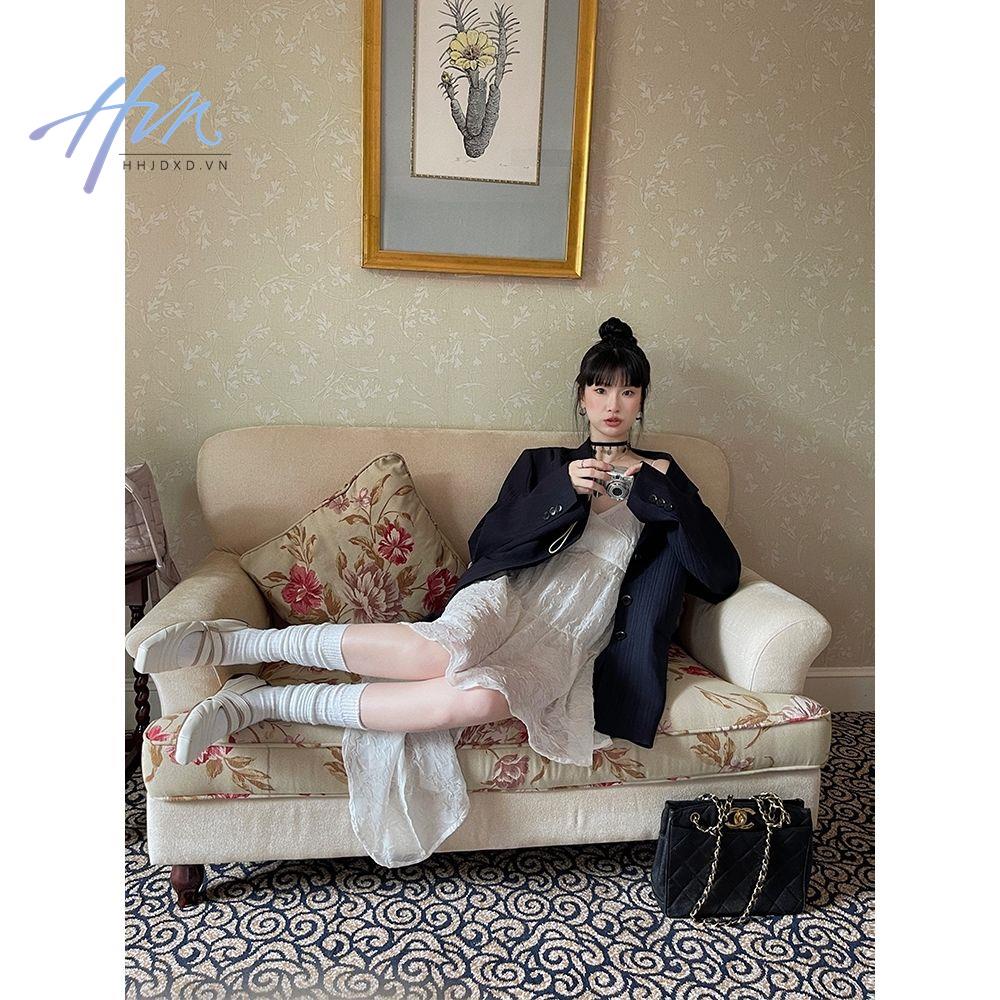 Đầm Hai Dây Dáng Ôm Phong Cách Hoàng Gia Dễ Thương Thời Trang Xuân Thu 2023