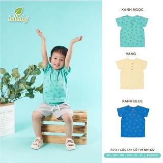 LULLABY - ÁO BÉ TRAI CỘC TAY CỔ TIM NH142V(12m-4y)