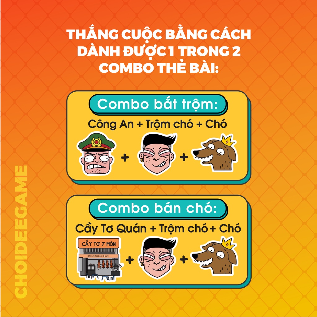 Bộ bài Trộm Chó board game Choidee chơi nhóm cực vui đi tìm Vua Chó