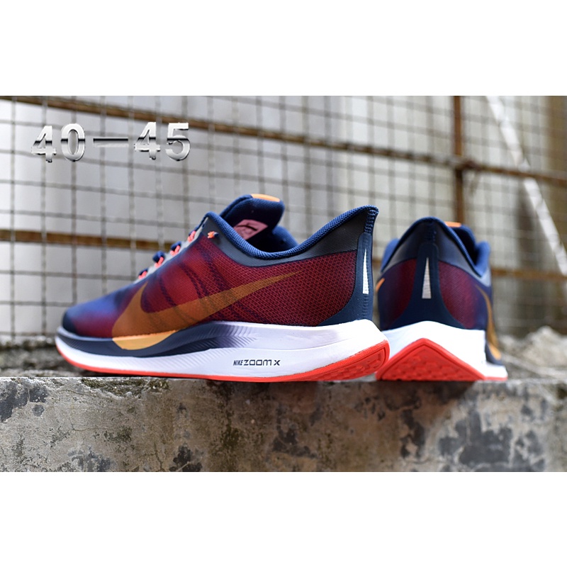 Giày Sneaker Zoomx Pegasus 35 Turbo Blackened Blue/Orange Peel