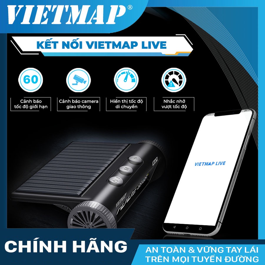 Cảm biến áp suất lốp cho ô tô VIETMAP V2, màn hình hiển thị sử dụng năng lượng mặt trời, cảnh báo tốc độ và áp xuất xe