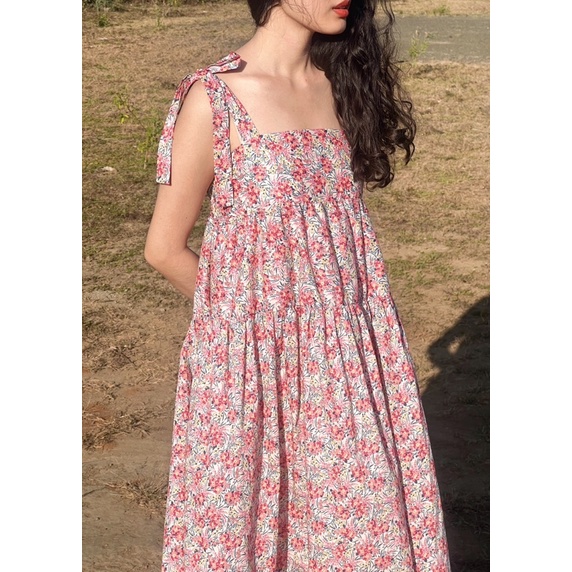 Ann Dress - Đầm 2 dây xoè buộc vai