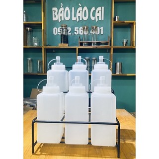 Giá để lọ xốt vuông vòi to-giá để chai siro torani,monin...
