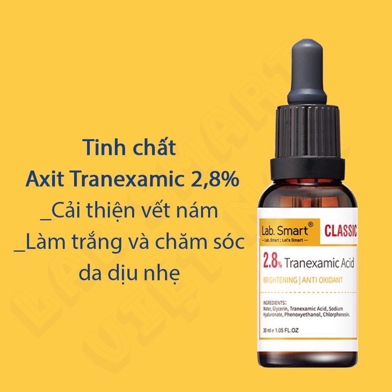 Tinh chất serum 2.8% Tranexamic Acid Lab Smart dưỡng trắng sáng da Dr Hsieh Lab Smart Đài Loan 30ml