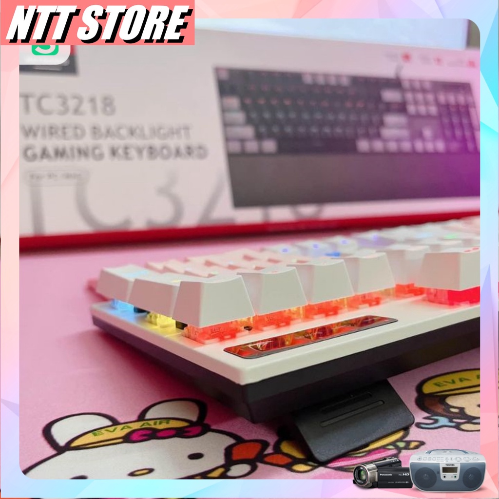 Bàn phím Gaming Cơ Spartan TC 3218 Bluwe SW chuyên Game TẶNG KÈM KÊ TAY cực chất  - NTT store