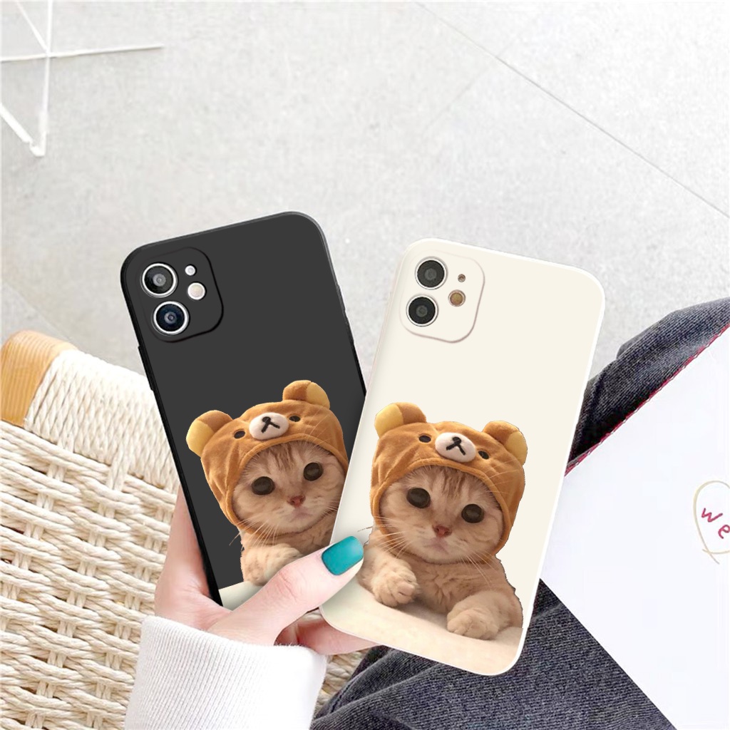 Ốp lưng iPhone Mèo vàng mũ gấu siêu cấp cute bảo vệ camera cho ip 6/6s/7/8/X/XS/11/12/13/14 Pro Plus Max e5174