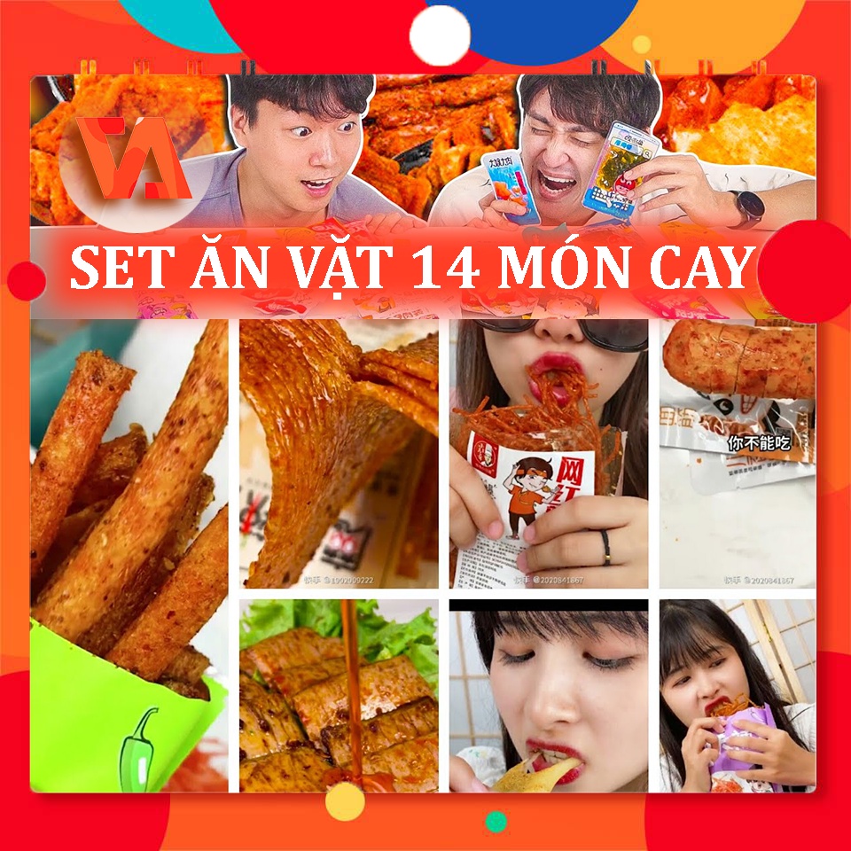 Combo ăn vặt cay 14 món ngon bổ rẻ - Âm mưu ăn uống - Vân Anh Store Official